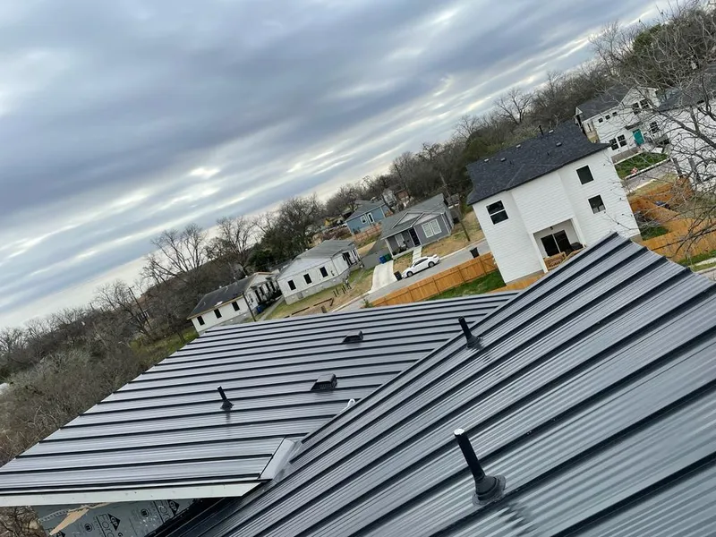 Standing seam metal roof panels with vents for Skylight Repair in Selma